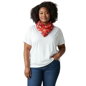 Whimsical Colorful Scarf Red Multi-Cultural Children of the World 60" L